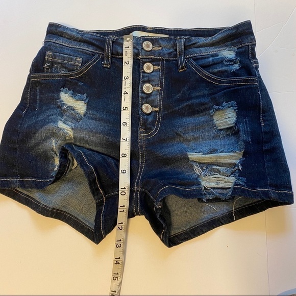 KanCan high rise stretch denim shorts size 27 - Picture 7 of 10